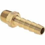 VALUE COLLECTION Barbed Hose Fitting: 1/8" NPT, 1/4" Hose ID, Male, Brass 2750001240