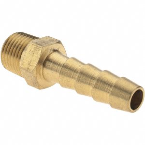 VALUE COLLECTION Barbed Hose Fitting: 1/8" NPT, 1/4" Hose ID, Male, Brass 2750001240