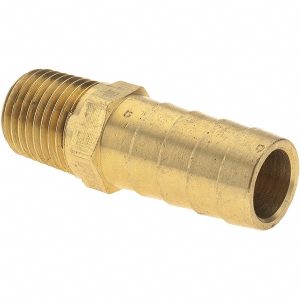 VALUE COLLECTION Barbed Hose Fitting: 1/4" NPT, 1/2" Hose ID, Male, Brass 2750002640
