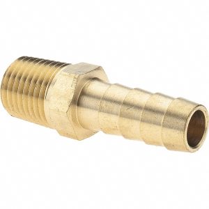 VALUE COLLECTION Barbed Hose Fitting: 1/4" NPT, 3/8" Hose ID, Male, Brass 2750002040