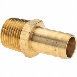 VALUE COLLECTION Barbed Hose Fitting: 1/2" NPT, 5/8" Hose ID, Male, Brass 2750005640