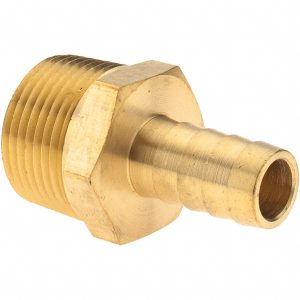 VALUE COLLECTION Barbed Hose Fitting: 3/4" NPT, 1/2" Hose ID, Male, Brass 2750005440