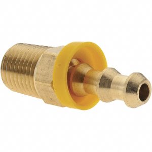 VALUE COLLECTION Barbed Push-On Hose Male Connector: 1/4" NPTF, Brass 2750001430