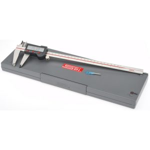 SPI Electronic Caliper: 300.00 mm, 12", 0.0100 mm, 0.0005" Resolution, +/-0.03 mm, +/-0.0015" Accuracy, Calibrated, Stainless Steel CMS160809130