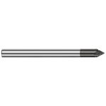 HARVEY TOOL Chamfer Mill: 1/4" Dia, 1/4" Shank Dia, 90 deg, Solid Carbide, Single End 994045-C4