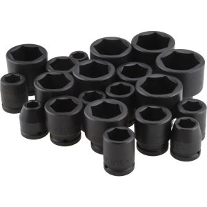 PROTO Socket Set: Impact Standard, 20 Pc, 3/4" Drive, 5/8 to 2" J72103
