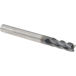 SUPERMILL Corner Radius End Mill: 1/4" Dia, 3/4" LOC, 0.0150" Radius, 4 Flute, Solid Carbide 5253303
