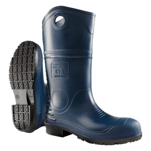 DUNLOP PROTECTIVE FOOTWEAR Work Shoe: Size 8, PVC, Steel & Safety Toe, Gumboot 89086.8