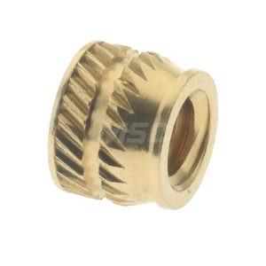 E-Z LOK #10-24, 0.267" Small to 0.277" Large End Hole Diam, Brass Single Vane Tapered Hole Threaded Insert TH-124-SV