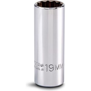 PROTO Deep Hand Socket: 19 mm Socket, 12-Point J5019M