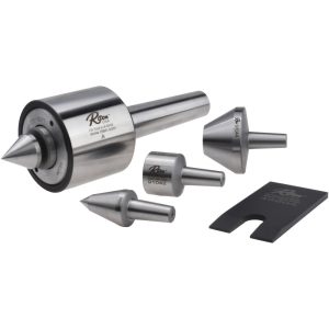 RITEN 4 Point, 550 Lb Max Workpiece, Bull Nose, Female, Standard & Tracer Points, Hardened Tool Steel, Live Center & Point Set 49504