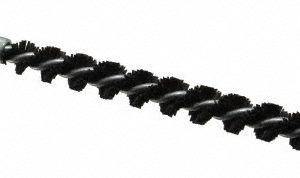 SCHAEFER BRUSH Single Stem/Spiral Condenser Tube Brush: 1/4" Dia, 4-1/2" OAL, Nylon Bristles 43702