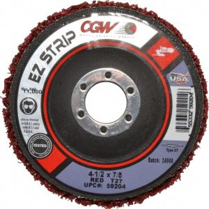 CGW ABRASIVES Deburring Disc: 4-1/2" Dia, 7/8" Hole, Very Coarse Grade, Silicon Carbide 59204