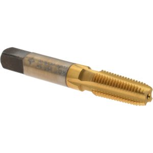 CLEVELAND Standard Pipe Tap: 1/16-27, NPTF, Semi Bottoming, 4 Flutes, High Speed Steel, TiN Finish C55680