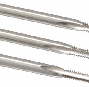 CLEVELAND Tap Set: #4-40 UNC, 3 Flute, Bottoming Plug & Taper, High Speed Steel, Bright Finish C54152