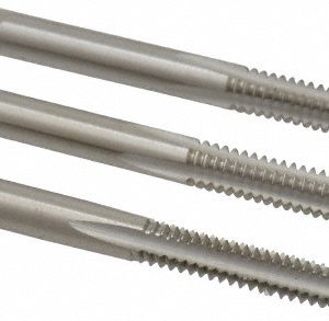 CLEVELAND Tap Set: #10-24 UNC, 3 Flute, Bottoming Plug & Taper, High Speed Steel, Bright Finish C54332