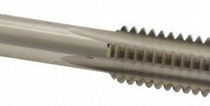 CLEVELAND 7/16-14 Plug RH H3 Bright High Speed Steel 4-Flute Straight Flute Hand Tap C54653