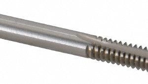 CLEVELAND Spiral Point Tap: #10-24, UNC, 2 Flutes, Bottoming, 2B/3B, High Speed Steel, Bright Finish C57098
