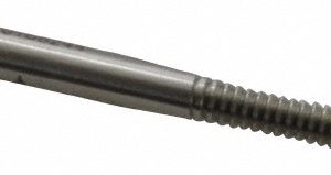 CLEVELAND Spiral Point Tap: #10-24, UNC, 2 Flutes, Plug, High Speed Steel, Bright Finish C57099