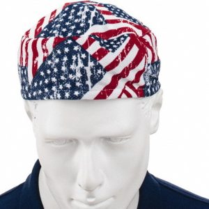 ERGODYNE Skull Cap: Size Universal, Blue, Red & White 12506