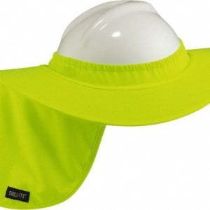 ERGODYNE Hard Hat Shade: Polyester, Lime, Use with Hard Hat 12640