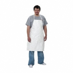 DUPONT Disposable & Chemical-Resistant Apron: 36" Length, 6.00 mil Thick, White TY273BWH00010000