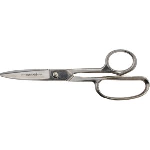 HERITAGE CUTLERY Shears: 8-1/4" OAL, 3" LOC, Chrome-Plated Blades 718LRB