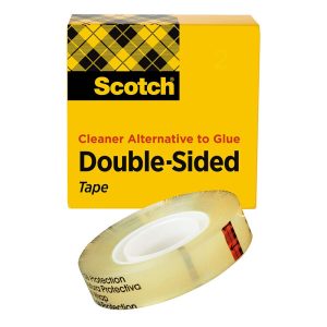 SCOTCH Clear Double-Sided UPVC Tape: 3/4" Wide, 36 yd Long, 3 mil Thick, Acrylic Adhesive 7000050005