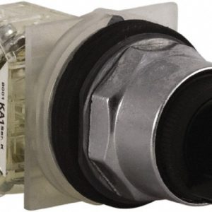 SQUARE D Selector Switch Only: 2 Positions, Maintained (MA), 10 Amp, Black Knob 9001KS11BH13