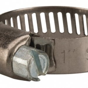 VALUE COLLECTION Worm Gear Clamp: SAE 8, 3/8 to 1" Dia, Stainless Steel & Carbon Steel Band XM01B1125