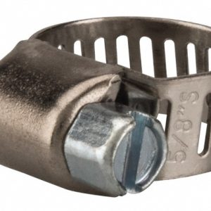 VALUE COLLECTION Worm Gear Clamp: SAE 4, 1/4 to 5/8" Dia, Stainless Steel & Carbon Steel Band XM01B0616-THA