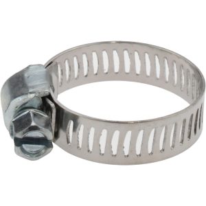 VALUE COLLECTION Worm Gear Clamp: SAE 8, 3/8 to 1" Dia, Stainless Steel & Carbon Steel Band XM01B1125B
