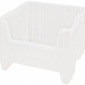 QUANTUM STORAGE Plastic Hopper Stacking Bin: Clear QGH800CL