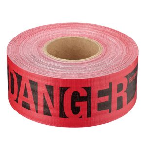 EMPIRE LEVEL Barricade & Flagging Tape; Tape Type: Tape; Marked; ANSI Warning ; Legend: Danger Peligro ; Material: Plastic ; Thickness (mil): 7 ; Overall Length: 500.00 ; Roll Length (Feet): 500 76-0604
