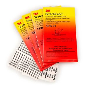 3M Series SPB-15AS, 426 Labels, 1.37 Inch Long x 0.22 Inch Wide x 1/4mm Thick, Alphanumeric, Electrical Vinyl Film Book 7100072619