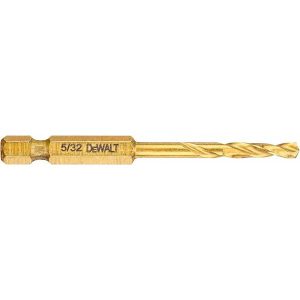 DEWALT Mechanics Drill Bit: 0.1563" Dia, 135&deg, High-Speed Steel, Straight-Cylindrical Shank, Pilot Point DD5110