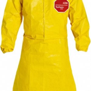 DUPONT Disposable & Chemical-Resistant Apron: Size X-Large, 45" Length, 10.00 mil Thick, Yellow QC275BYLXL002500