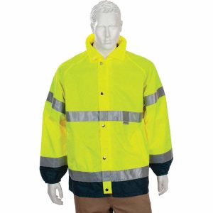 OCCUNOMIX Breathable, Hi-Visibility & Waterproof Rain Jacket: Size X-Large, Polyester, Snaps & Zipper & Snaps Closure LUX-TJR-YXL