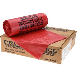 PRO-SOURCE Pack of (100) 45 Gal Capacity, Red, Hazardous Waste Bags PSIW3848