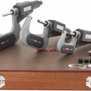SPI 0 to 3" Range, 0.001mm Resolution, IP54, 3 Piece Electronic Outside Micrometer Sets CMS160622005