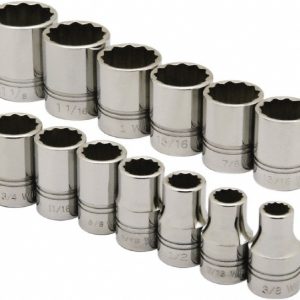 ABILITYONE Socket Set: Standard, 18 Pc, 3/8" Drive, 1/4 to 7/8" 5120014293645
