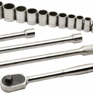 ABILITYONE Socket Set: Standard, 17 Pc, 1/2" Drive, 3/8 to 1-1/8" 5120011878433