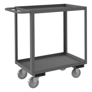 DURHAM Heavy-Duty Service Utility Cart: 30" Long, 18" Wide, Steel, 1200 lb Capacity, Gray RSC-1830-2-95