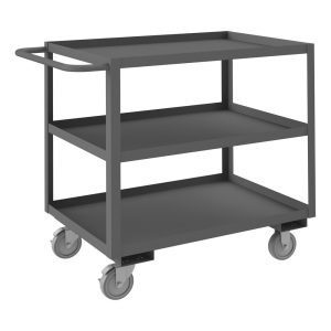 DURHAM Heavy-Duty Service Utility Cart: 36" Long, 24" Wide, Steel, 1200 lb Capacity, Gray RSC-2436-3-95