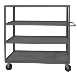 DURHAM Heavy-Duty Service Utility Cart: 36" Long, 24" Wide, Steel, 3000 lb Capacity, Gray RSC-2436-4-3K-95