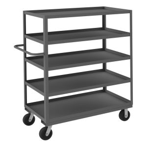 DURHAM Heavy-Duty Service Utility Cart: 48" Long, 24" Wide, Steel, 3000 lb Capacity, Gray RSC-2448-5-3K-95
