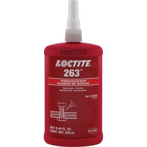 LOCTITE Threadlocker: Red, Liquid, 250 mL, Bottle 1330335