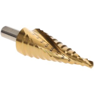 HERTEL Step Drill Bit: 3/8" Shank Dia, High Speed Steel, 12 Hole Sizes SDD43274679