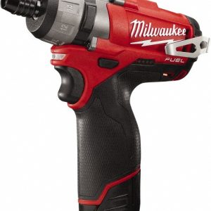 MILWAUKEE TOOL Cordless Screwdriver: 12V, 1/4" Bit Holder, 325 in/lb, 2 Speed 2402-22