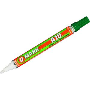 U-MARK Liquid Paint Marker: Green, Alcohol Base, Fade Resistant, Water Resistant & Xylene-Free, Bullet & Chisel Tip 10103